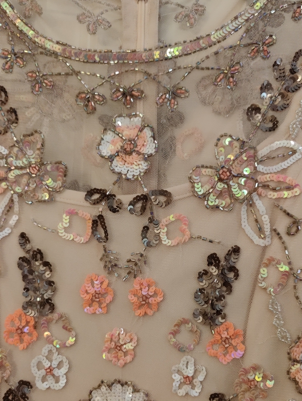 GIANNI BINI Penny Round Floral Beaded Cocktail Dress 2 - Picture 6 of 12